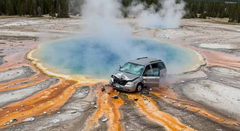 Yellowstone Geyser Car Accident