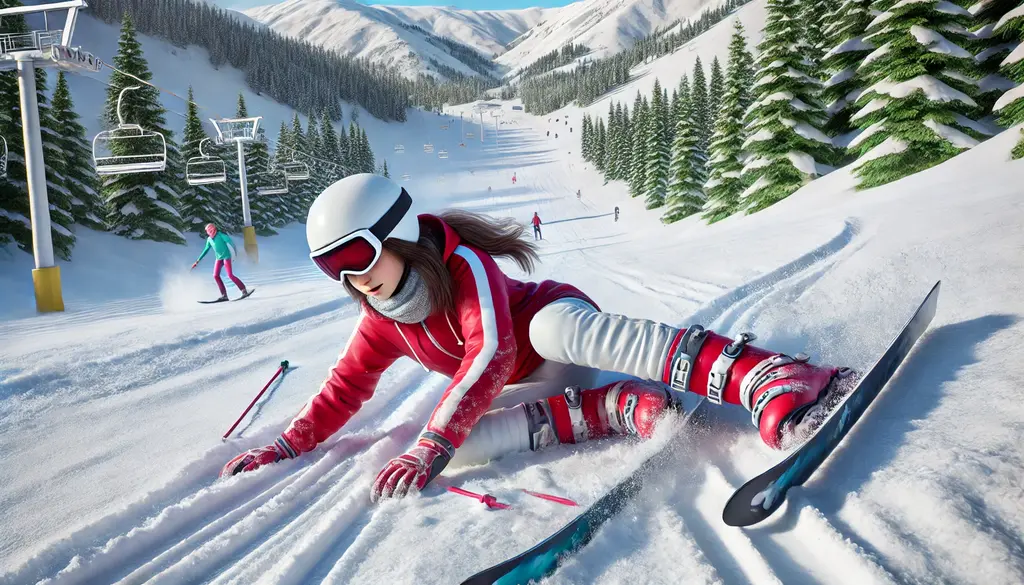 girl caught in skiing accident