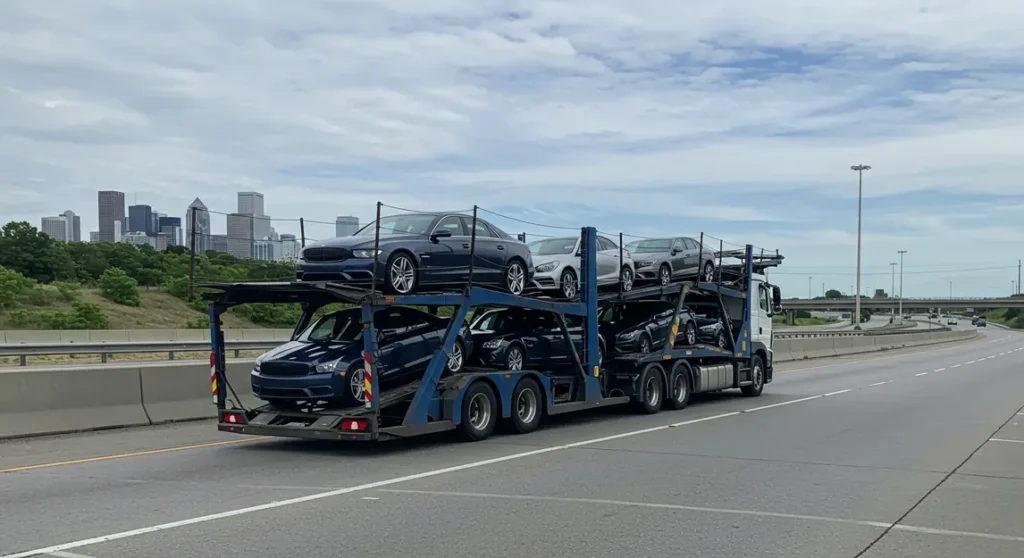 truck for transporting cars